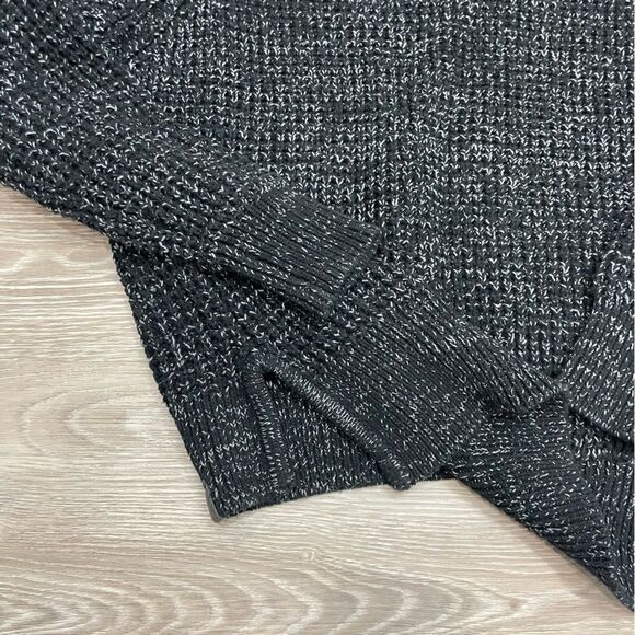 Roots Chunky Knit Cotton Ribbed Gray Black Sweater - Picture 6 of 6